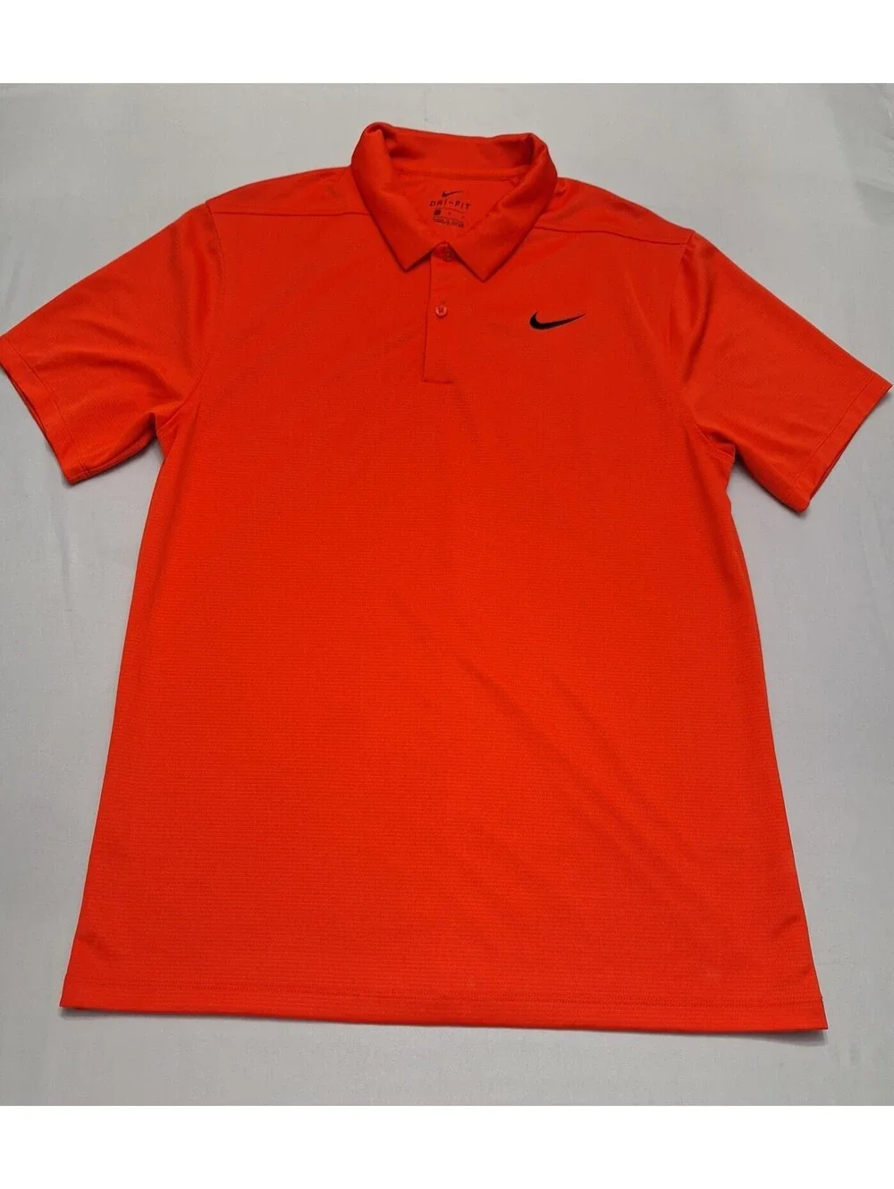 Nike Golf Polo Shirt Mens M Medium Orange Red Dri-Fit Victory Solid Short Sleeve